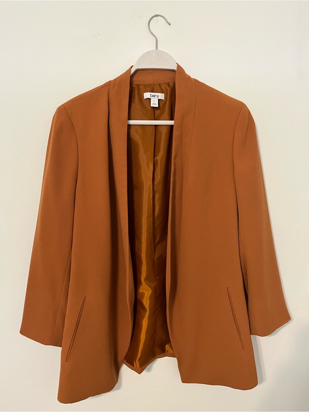 Bar III Burnt Orange Open-Front Blazer set (Shorts included)